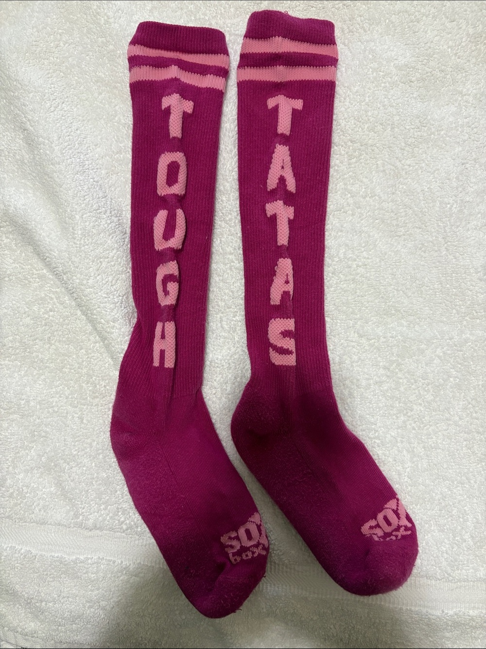 Sox Box Tough Tatas Knee-High Socks - Pink/Magenta